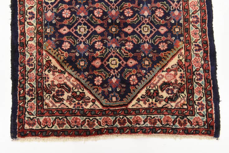 Detail image of 105cm x 320cm Hand Knotted Farahan Persian Wool Runner Rug
