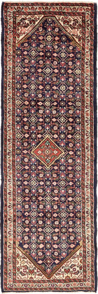 Detail image of 105cm x 320cm Hand Knotted Farahan Persian Wool Runner Rug