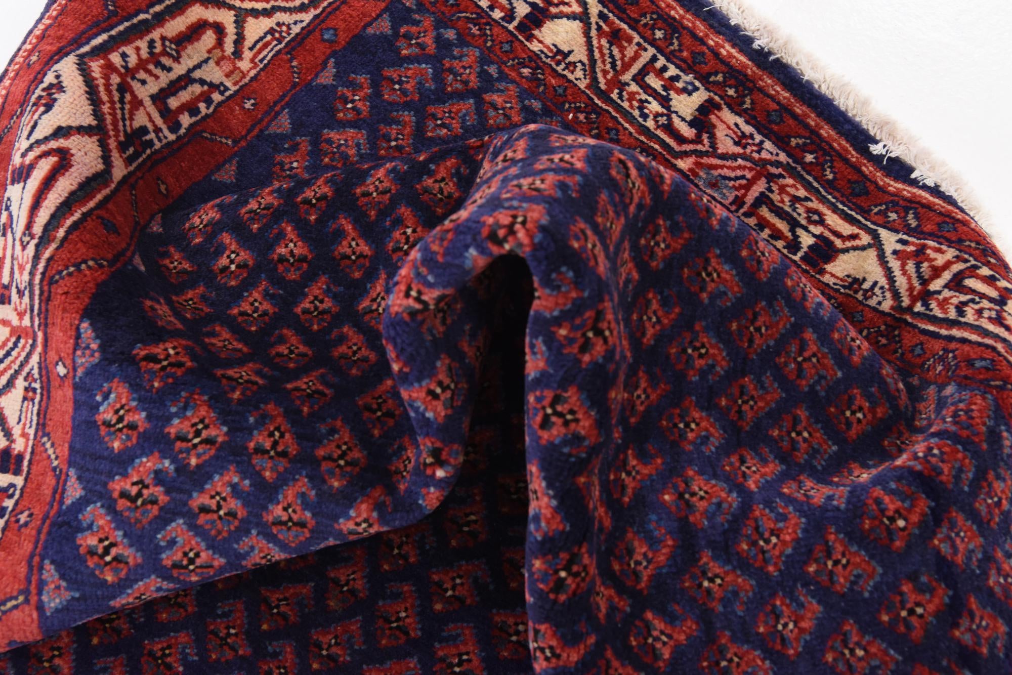 4' 5 x 11' Hand Knotted Farahan Persian Wool Runner Rug