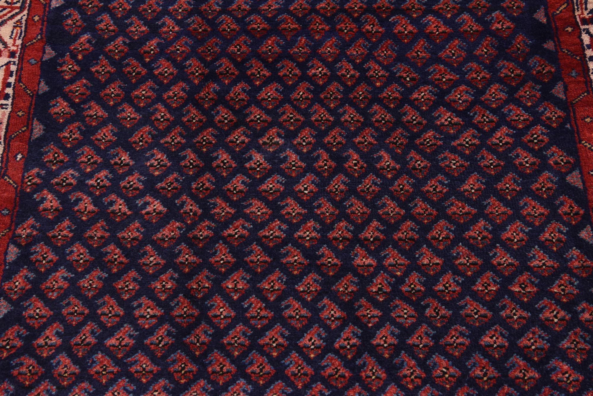 4' 5 x 11' Hand Knotted Farahan Persian Wool Runner Rug