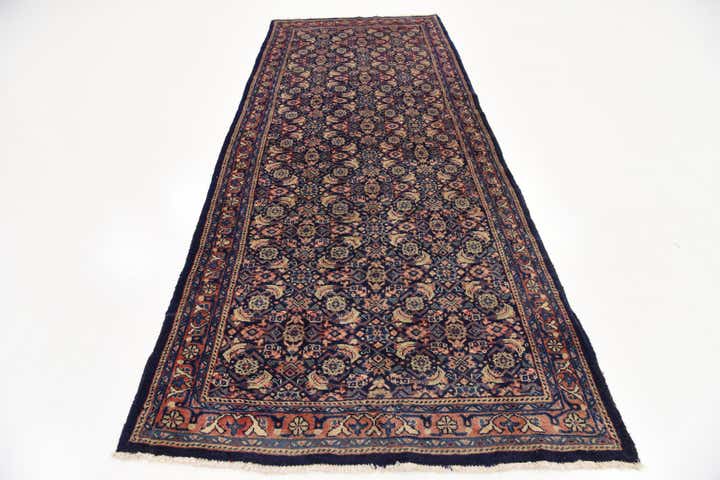 4' 1 x 10' 1 Hand Knotted Farahan Persian Wool Runner Rug