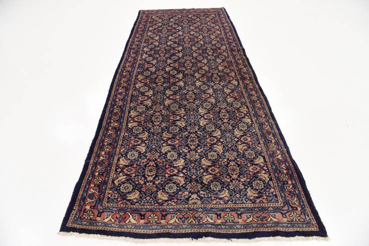 Detail image of 4' 1 x 10' 1 Hand Knotted Farahan Persian Wool Runner Rug