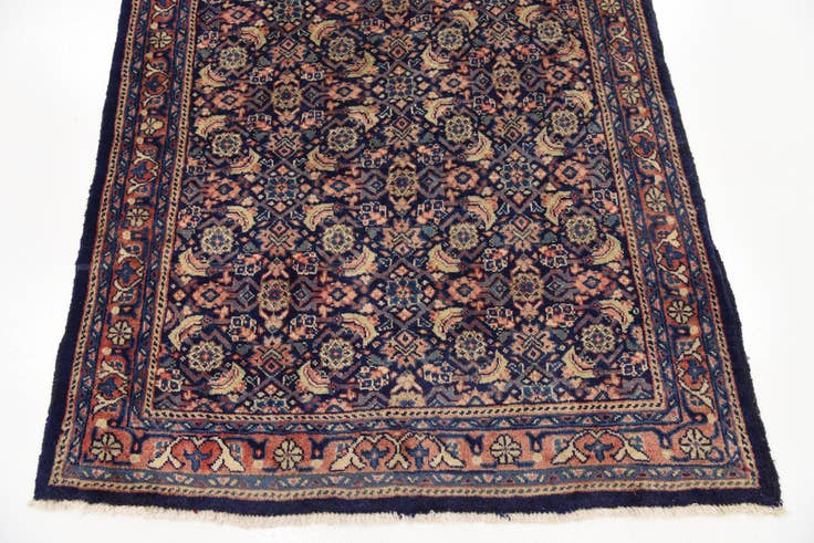 Detail image of 4' 1 x 10' 1 Hand Knotted Farahan Persian Wool Runner Rug