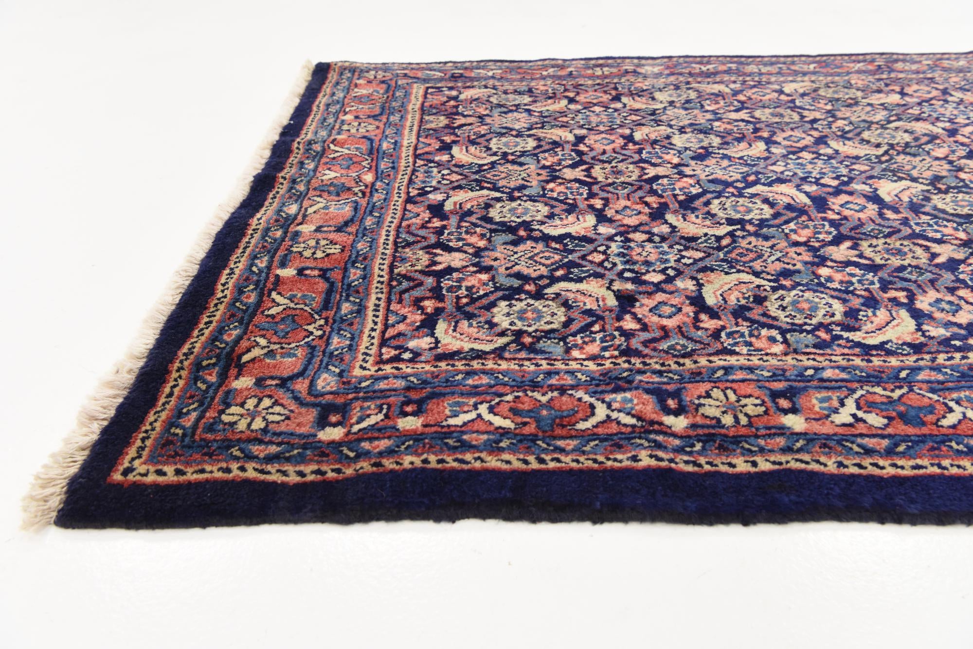 125cm x 305cm anudado a mano Farahan Alfombra Persa Lana Pasillera
