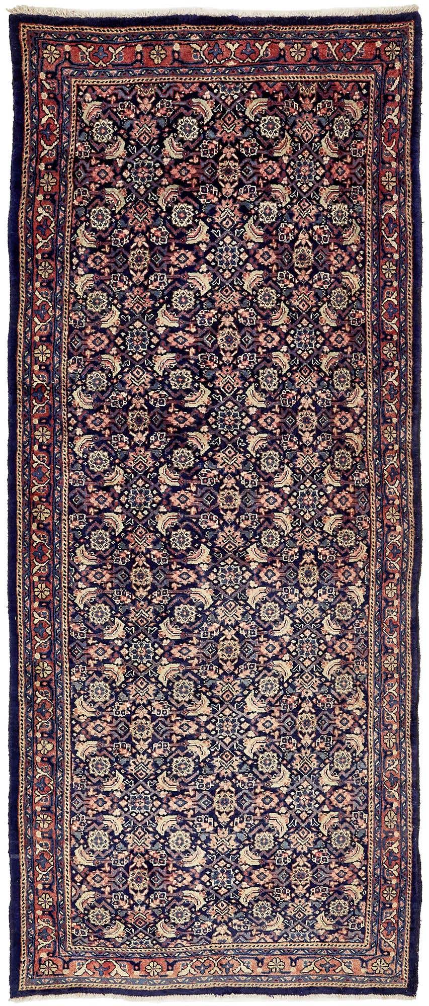 4' 1 x 10' 1 Hand Knotted Farahan Persian Wool Runner Rug