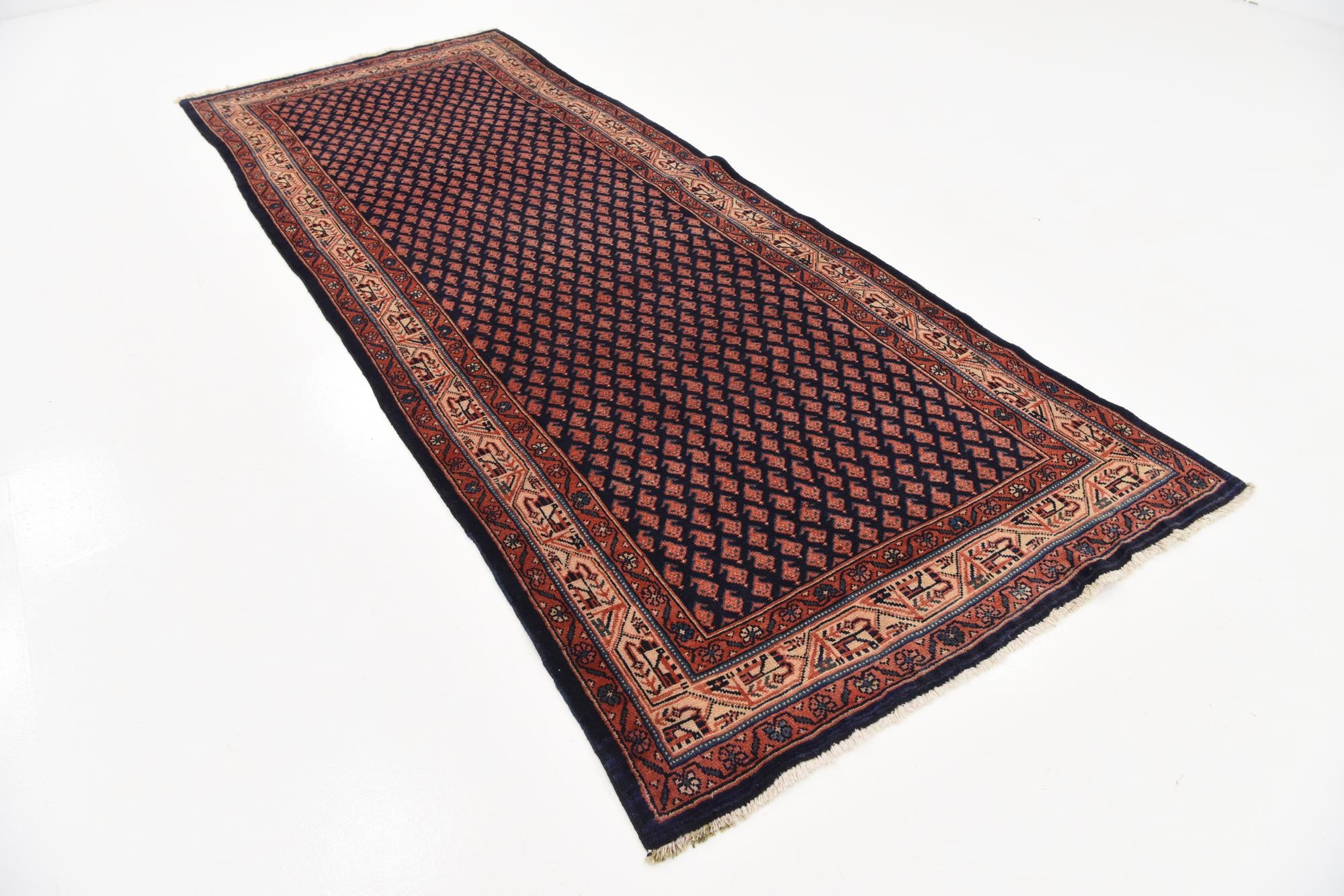 120cm x 310cm anudado a mano Farahan Alfombra Persa Lana Pasillera