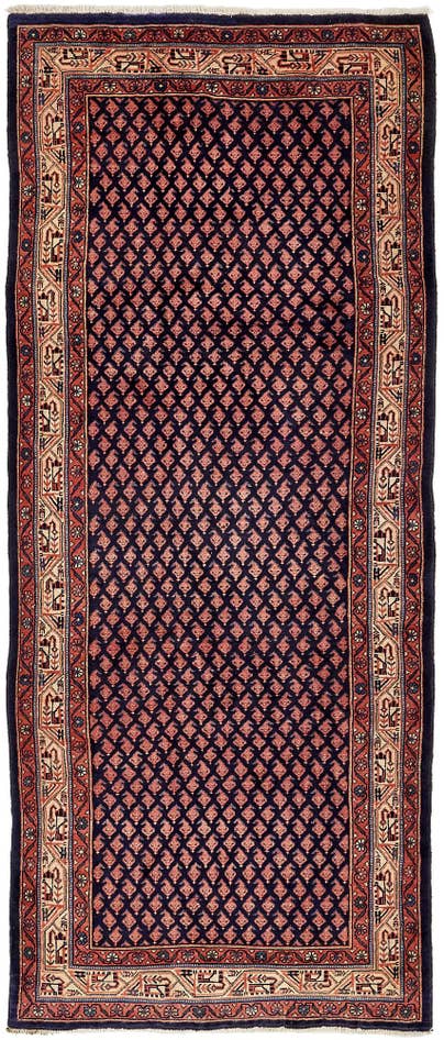 Detail image of 120cm x 310cm Hand Knotted Farahan Persian Wool Runner Rug