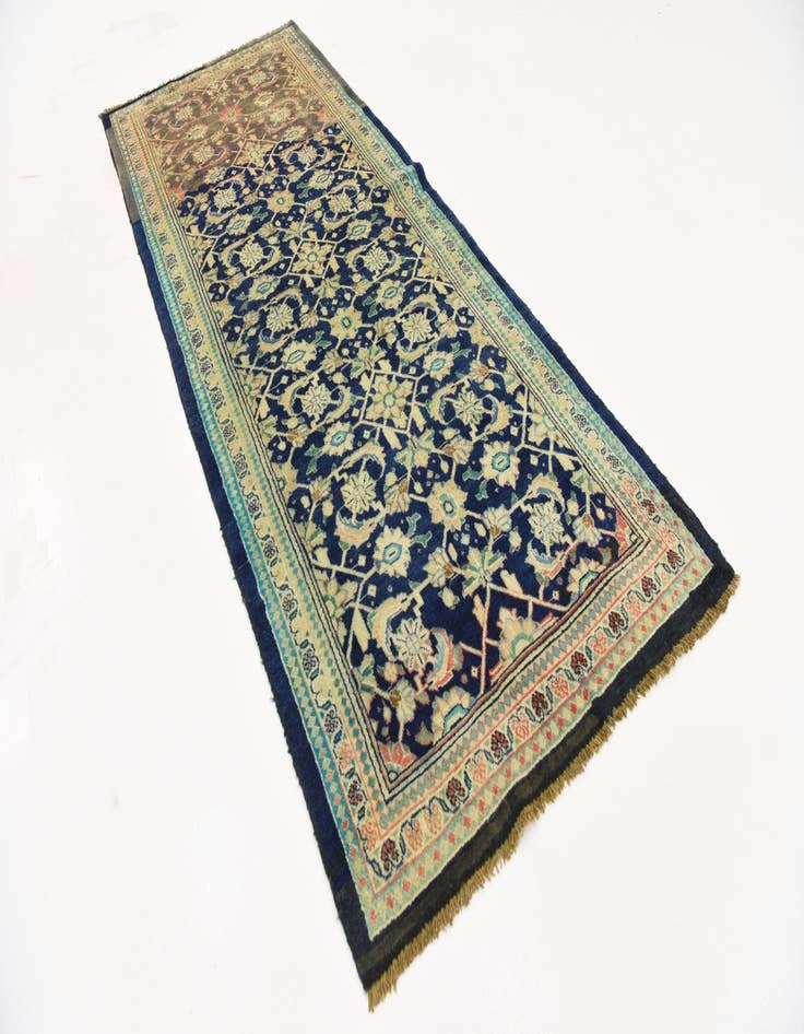 Detail image of 4' x 10' 5  Hand Knotted Farahan Persian Wool Runner Rug
