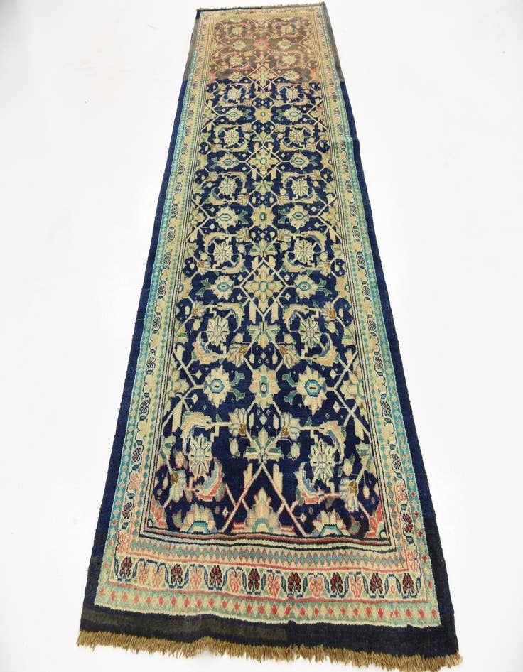 Detail image of 4' x 10' 5  Hand Knotted Farahan Persian Wool Runner Rug