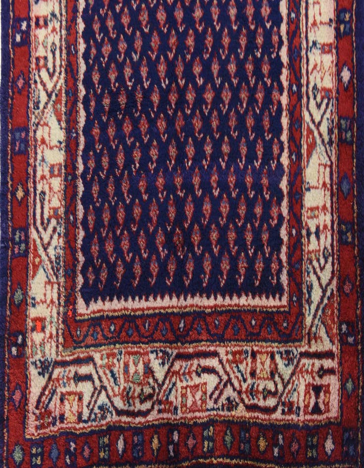 Detail image of 3' 6 x 11'  Hand Knotted Farahan Persian Wool Runner Rug