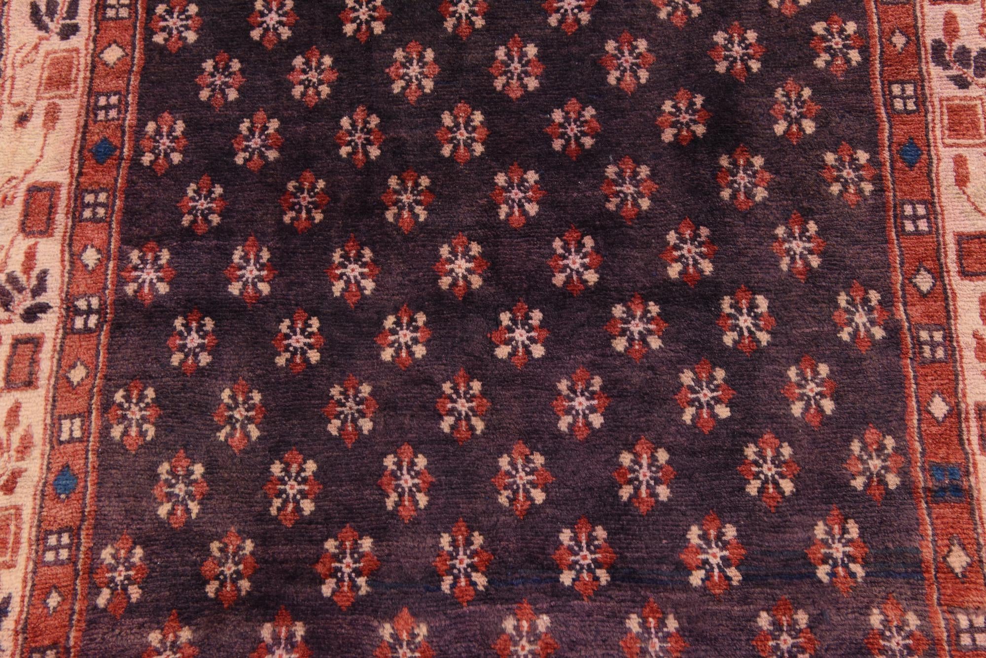 110cm x 340cm Hand Knotted Farahan Persian Wool Runner Rug