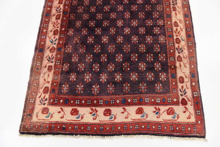 110cm x 340cm Hand Knotted Farahan Persian Wool Runner Rug