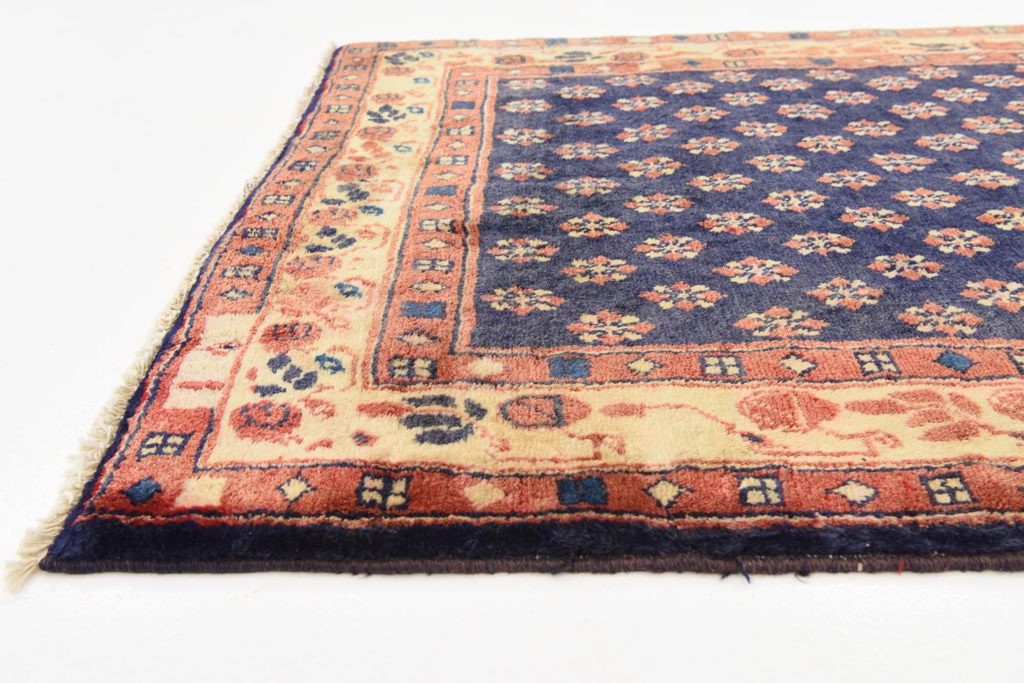 110cm x 340cm Hand Knotted Farahan Persian Wool Runner Rug