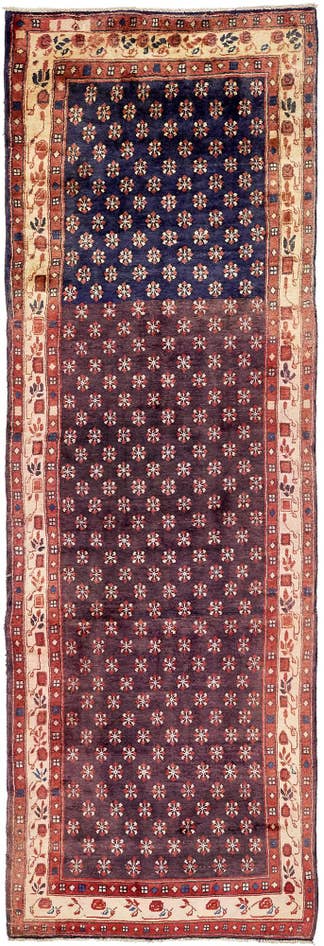 Detail image of 110cm x 340cm Hand Knotted Farahan Persian Wool Runner Rug