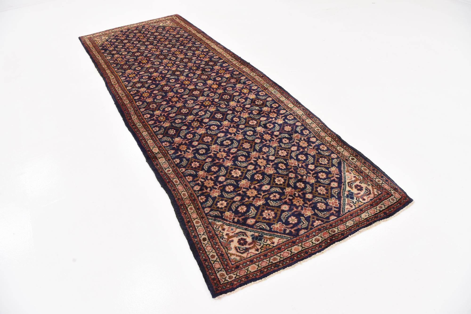3' 8 x 10' 2 Hand Knotted Farahan Persian Wool Runner Rug
