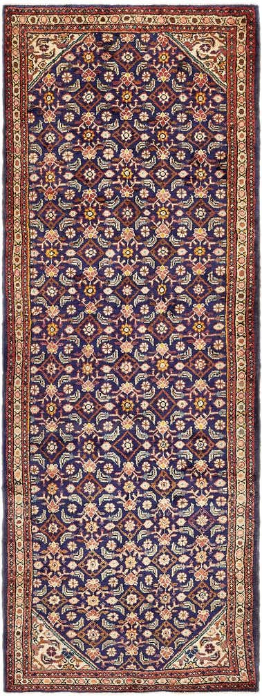 3' 8 x 10' 2 Hand Knotted Farahan Persian Wool Runner Rug