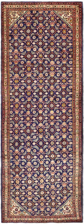 Detail image of 3' 8 x 10' 2 Hand Knotted Farahan Persian Wool Runner Rug