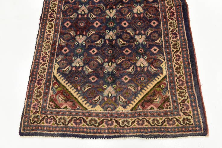 Detail image of 3' 5 x 10' 5 Hand Knotted Farahan Persian Wool Runner Rug