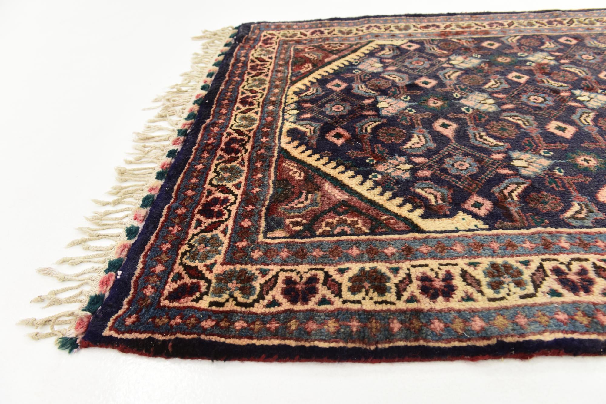 105cm x 320cm anudado a mano Farahan Alfombra Persa Lana Pasillera