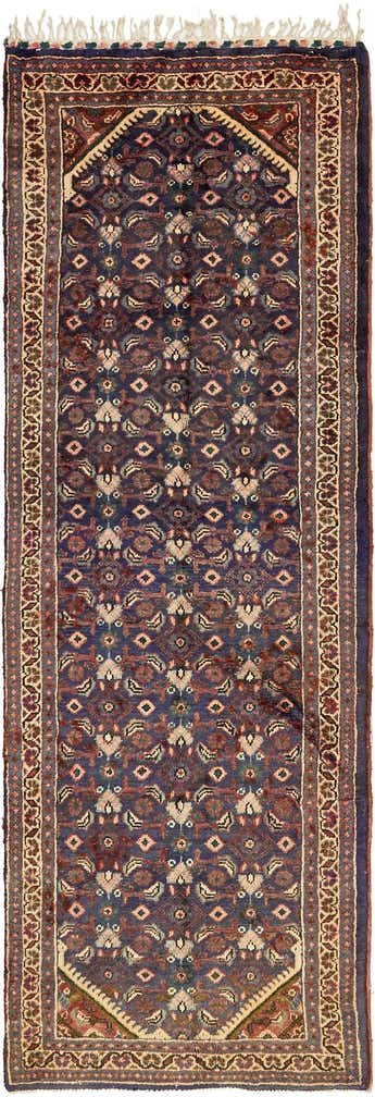 3' 5 x 10' 5 Hand Knotted Farahan Persian Wool Runner Rug
