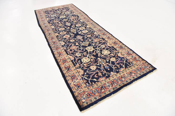 Detail image of 3' 9 x 10' Hand Knotted Farahan Persian Wool Runner Rug