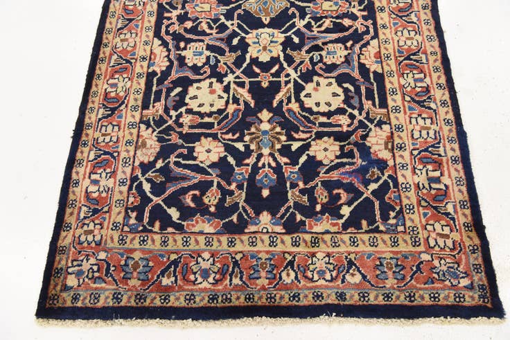 Detail image of 3' 9 x 10' Hand Knotted Farahan Persian Wool Runner Rug