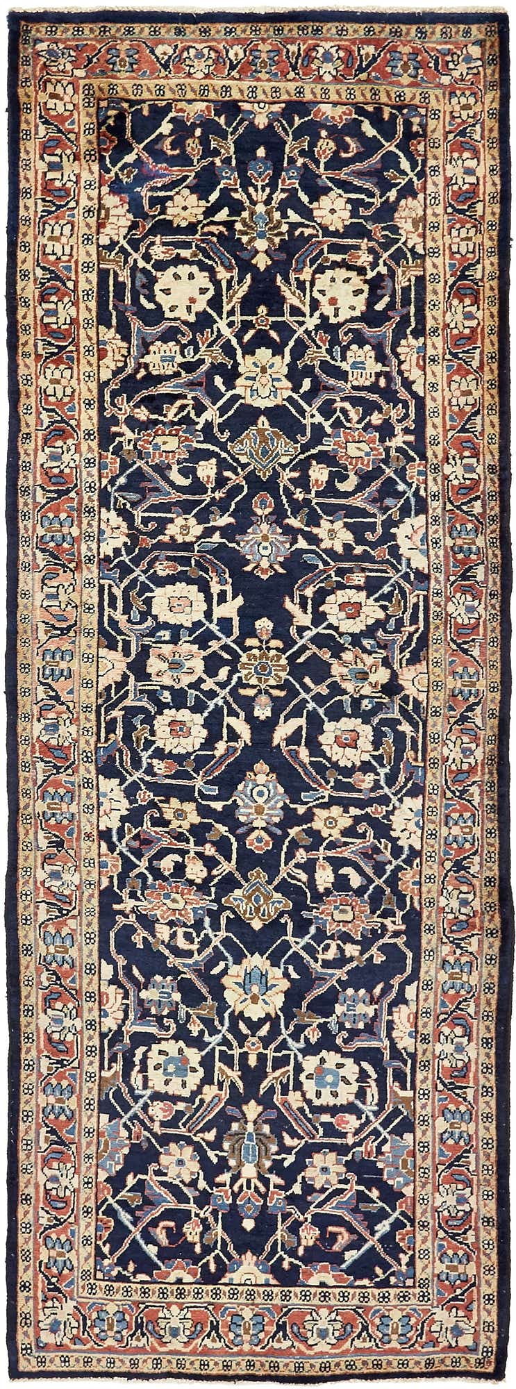 3' 9 x 10' Hand Knotted Farahan Persian Wool Runner Rug