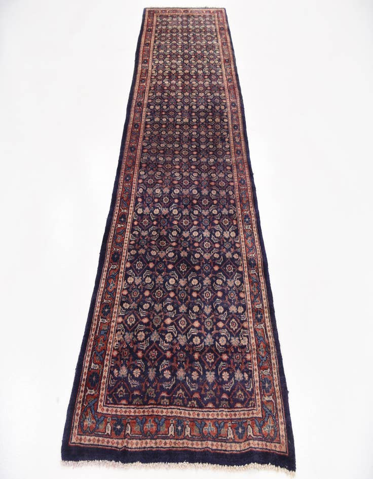Detail image of 3' 8 x 10' 5 Hand Knotted Farahan Persian Wool Runner Rug