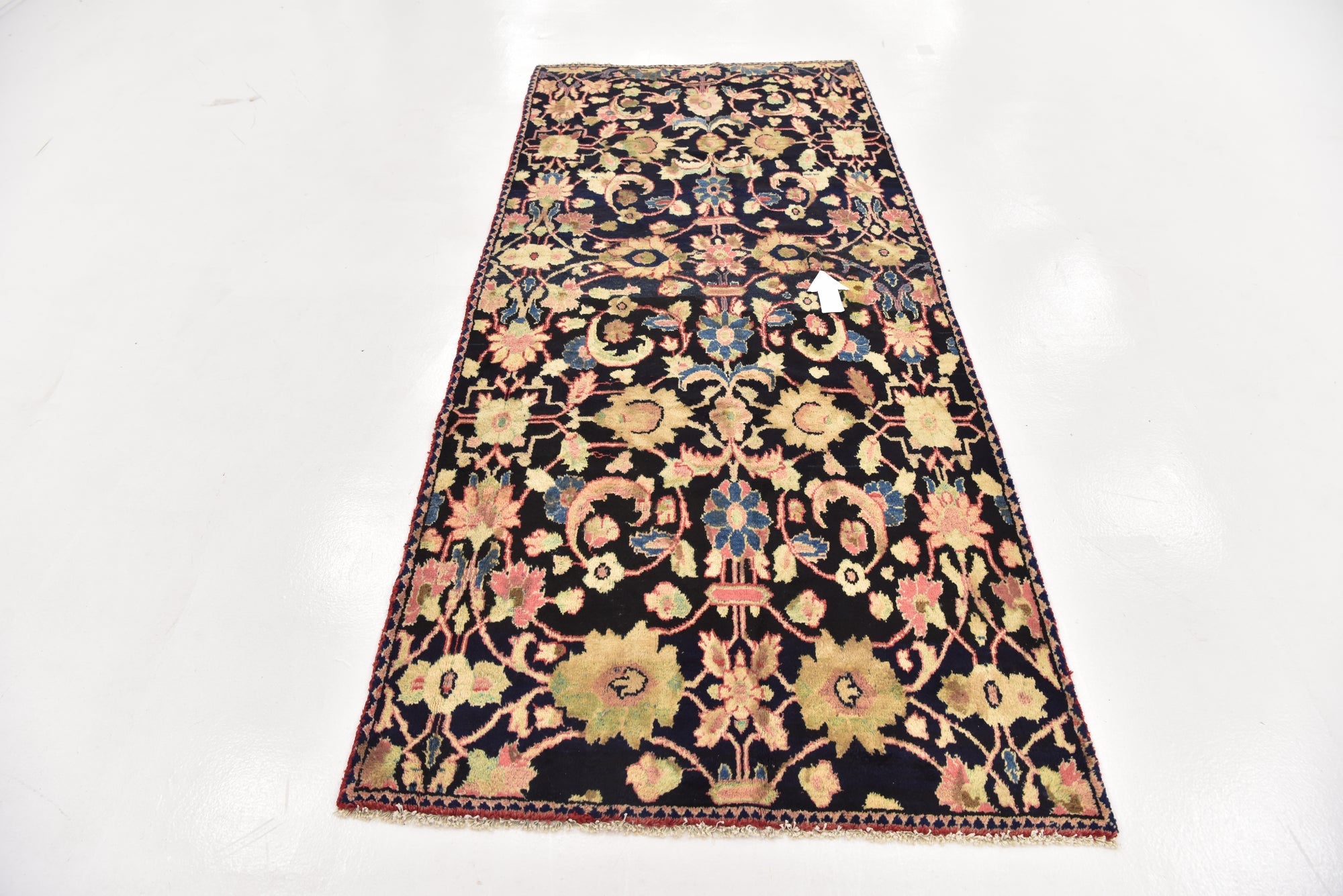 3' 10 x 9' Hand Knotted Farahan Persian Wool Runner Rug