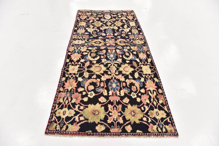 Detail image of 3' 10 x 9' Hand Knotted Farahan Persian Wool Runner Rug