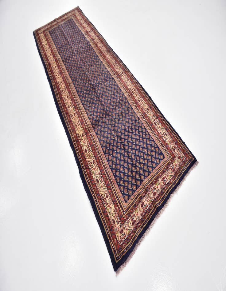 Detail image of 3' 6 x 10' 2 Hand Knotted Farahan Persian Wool Runner Rug