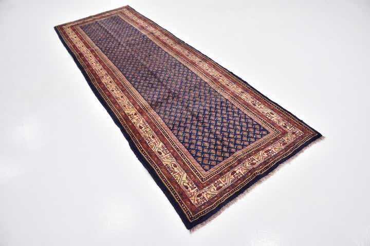 3' 6 x 10' 2 Hand Knotted Farahan Persian Wool Runner Rug