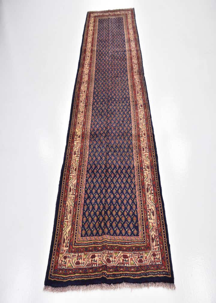 3' 6 x 10' 2 Hand Knotted Farahan Persian Wool Runner Rug