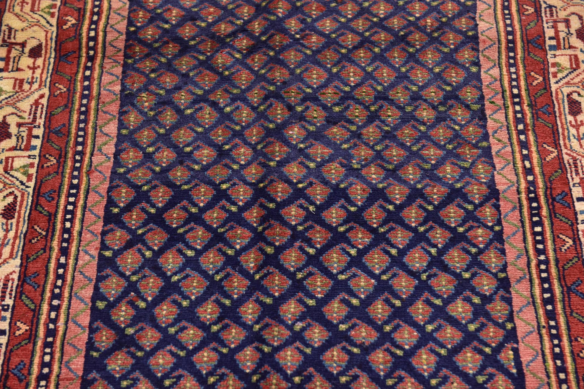 3' 6 x 10' 2 Hand Knotted Farahan Persian Wool Runner Rug