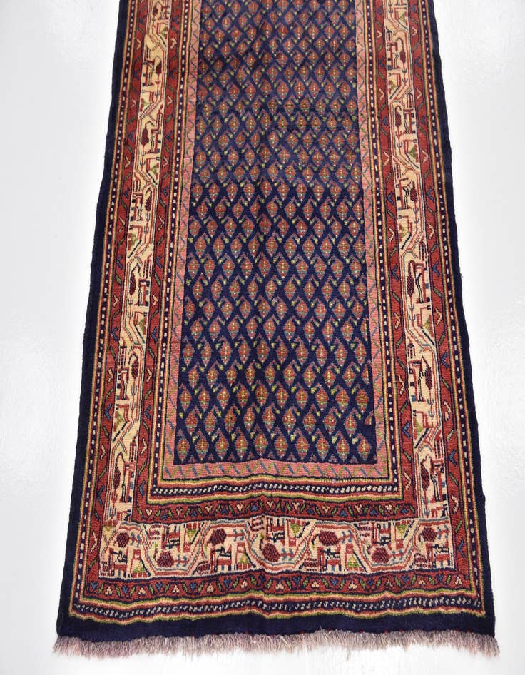 Detail image of 3' 6 x 10' 2 Hand Knotted Farahan Persian Wool Runner Rug