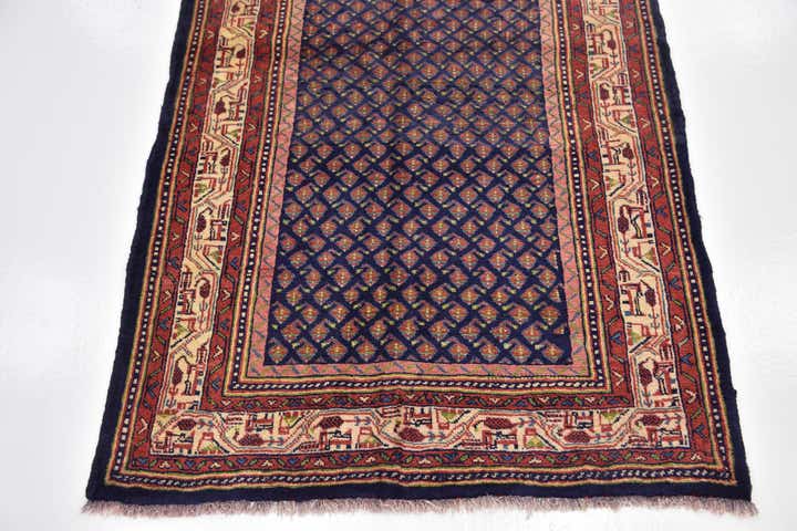 3' 6 x 10' 2 Hand Knotted Farahan Persian Wool Runner Rug