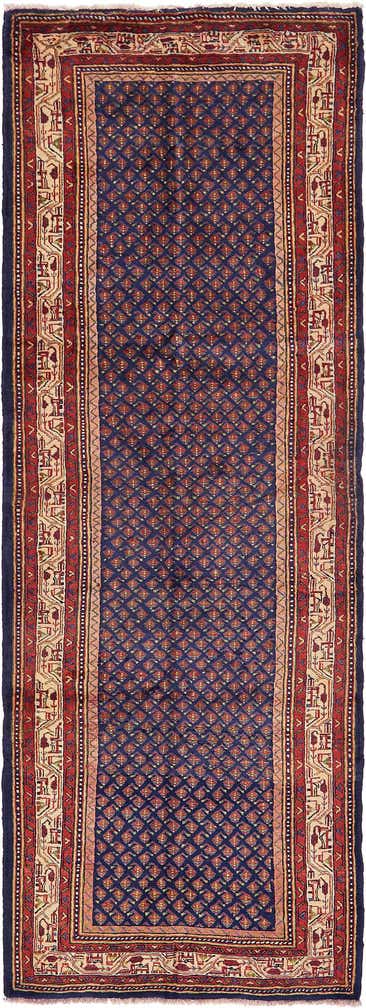 3' 6 x 10' 2 Hand Knotted Farahan Persian Wool Runner Rug