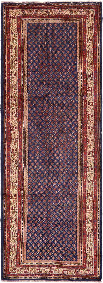 Detail image of 3' 6 x 10' 2 Hand Knotted Farahan Persian Wool Runner Rug