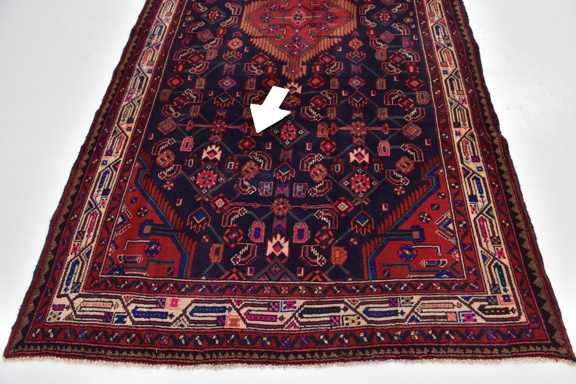 4' 8 x 9' 5 Hand Knotted Farahan Persian Wool Runner Rug