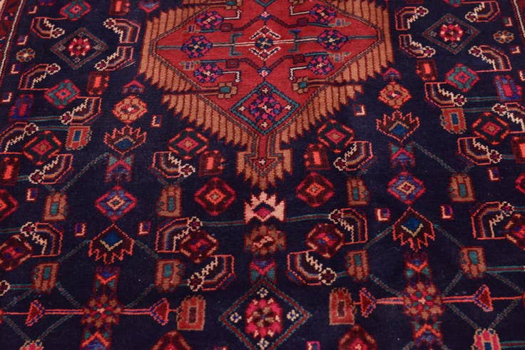 Detail image of 4' 8 x 9' 5 Hand Knotted Farahan Persian Wool Runner Rug