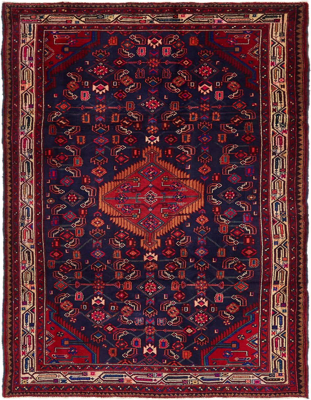 4' 8 x 9' 5 Hand Knotted Farahan Persian Wool Runner Rug