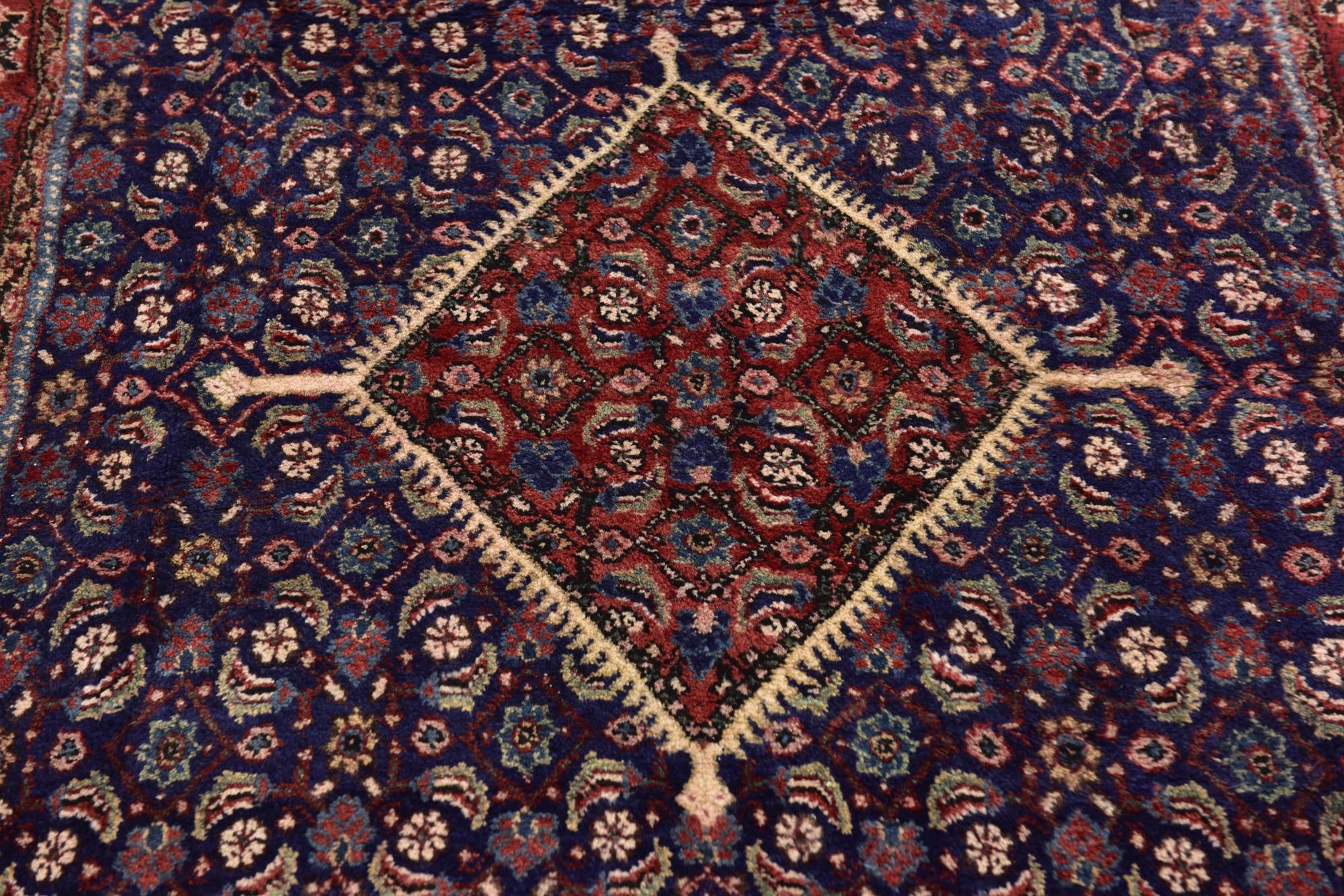 4' 5 x 9' 4 Hand Knotted Farahan Persian Wool Runner Rug