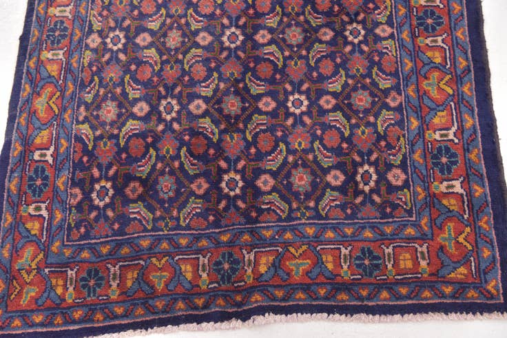 Detail image of 3' 10 x 10' 8 Hand Knotted Farahan Persian Wool Runner Rug