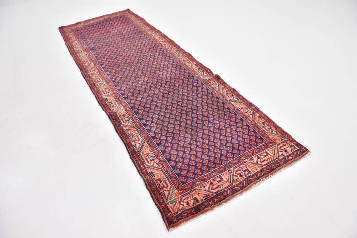 Detail image of 3' 5 x 9' 9 Hand Knotted Farahan Persian Wool Runner Rug