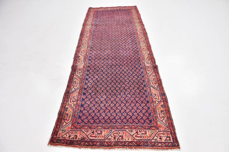 Detail image of 3' 5 x 9' 9 Hand Knotted Farahan Persian Wool Runner Rug