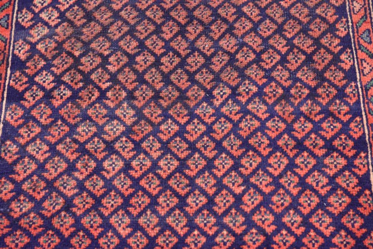 Detail image of 3' 5 x 9' 9 Hand Knotted Farahan Persian Wool Runner Rug