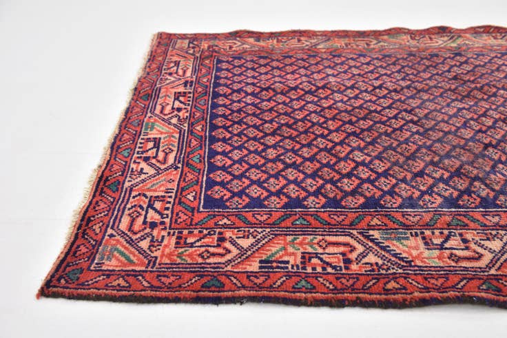 Detail image of 3' 5 x 9' 9 Hand Knotted Farahan Persian Wool Runner Rug