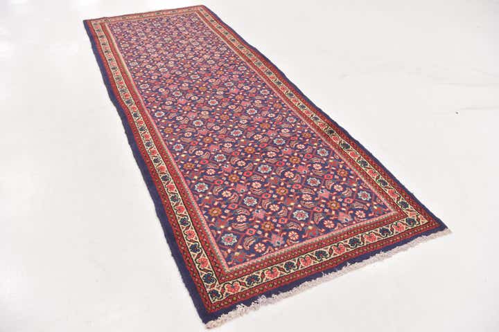 4' x 10' 3 Hand Knotted Farahan Persian Wool Runner Rug