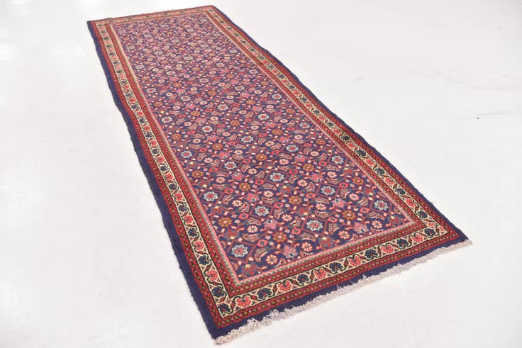 Detail image of 4' x 10' 3 Hand Knotted Farahan Persian Wool Runner Rug