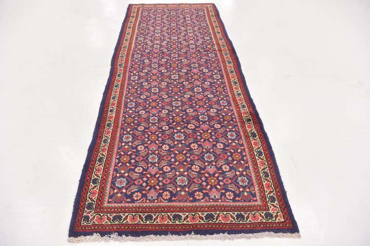 4' x 10' 3 Hand Knotted Farahan Persian Wool Runner Rug